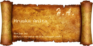 Hruska Anita névjegykártya